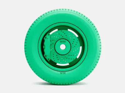 15x8 Daisy Wheel Goodyear Blue Streak 600 Tire 3D print model