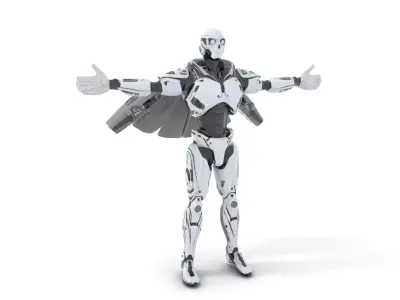 Futuristic Robot Model Pack with Detailed Armor Low-poly 3D model