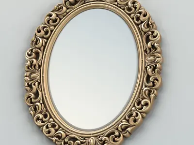 Oval mirror frame 001 3D model