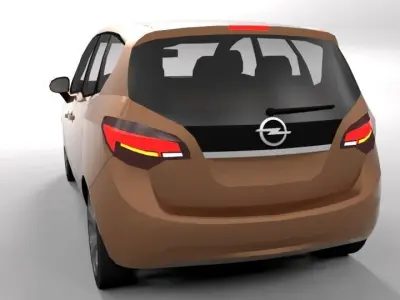 OPEL MERIVA 2015 LOWPOLY Low-poly 3D model