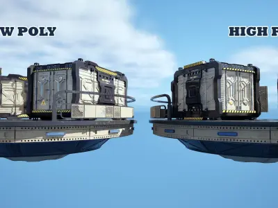 container 03 Low-poly 3D model