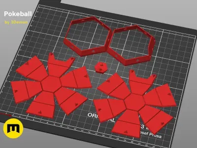 Foldable Pokeball Box Decoration Free 3D print model
