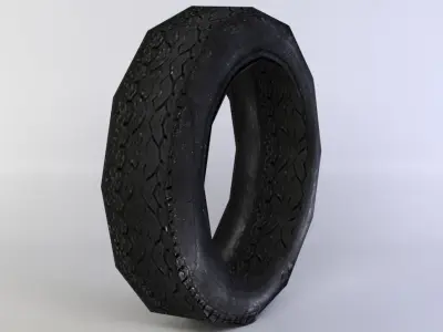 Black tire Low-poly 3D model purchase