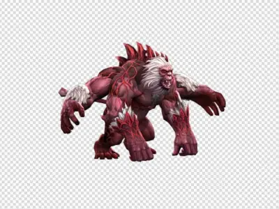 anthropopithecus demon with hair Low-poly 3D model