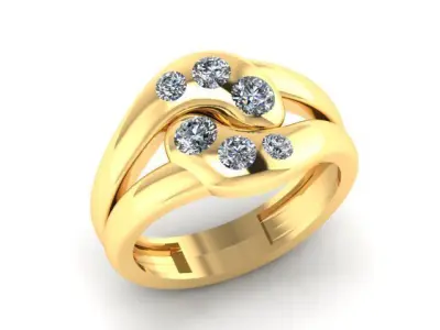 Diamond Knot Ring 3D print model