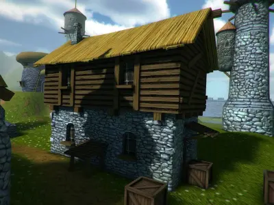 Medieval Cartoon Low-poly 3D model