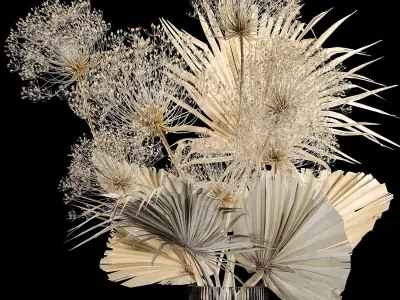 Bouquet Of Dry Palm Leaves And Hogweed 240 3D model
