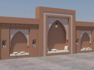 Traditional Moroccan Seat Marrakech 3D model