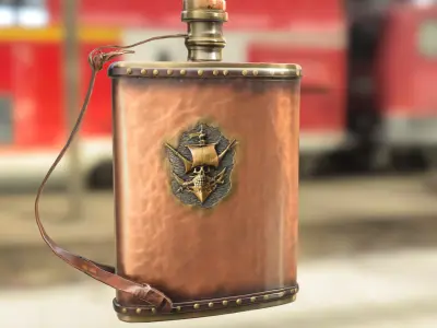 Pirate Ship Flask Low-poly 3D model