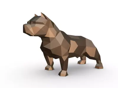 American Bully low poly 3D print model