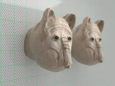 Character clay head in abstract autentic folk style 3D model