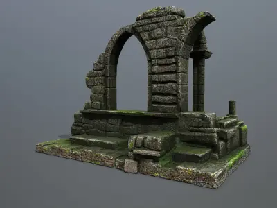 Ruin Gate Low-poly 3D model