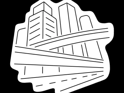 City Skyscrapers City Skyline Neon Sign 3D model