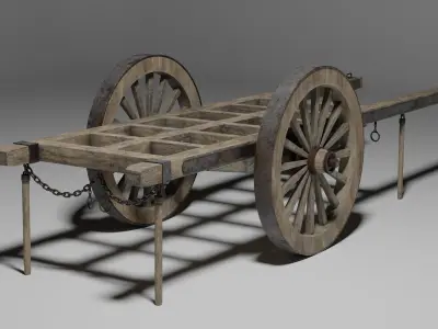 Cart of jars Low-poly 3D model