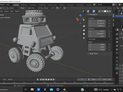 MONSTER CAR WITH RIG 3D model
