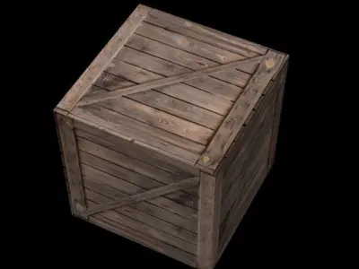 Wooden Crate Free low-poly 3D model