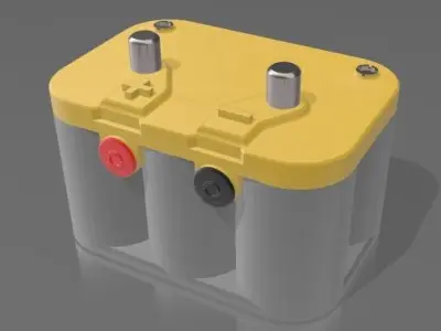 Optima Style battery for scale autos and dioramas  3D print model