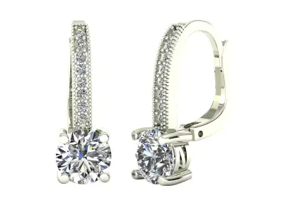 Women Diamond Earrings 3D print model 52