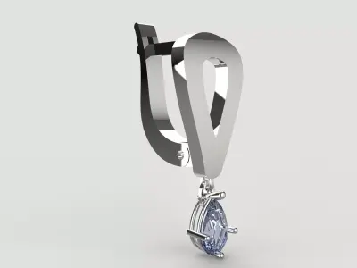 Diamond earrings 3D print model