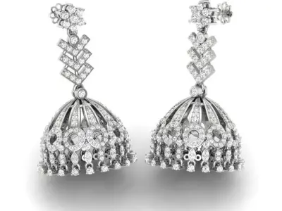 LUXURY MICROSETTING DIAMOND EARRINGS 3D print model get