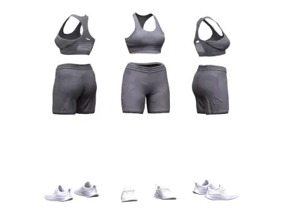 Female Sport Outfit Low-poly 3D model
