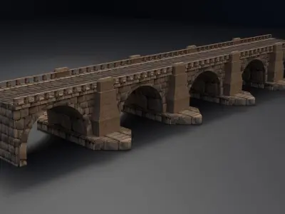 Roman Bridge Low-poly 3D model
