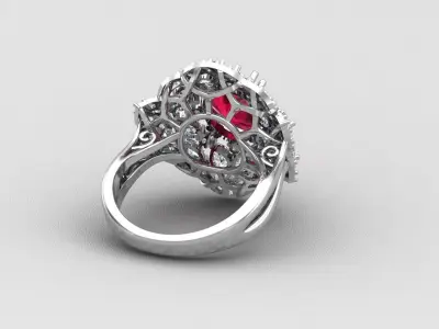 Diamond Jewelry Ruby Ring 3D print model