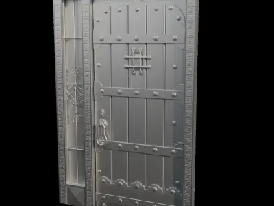 Rustic modern DOOR Low Poly Low-poly 3D model
