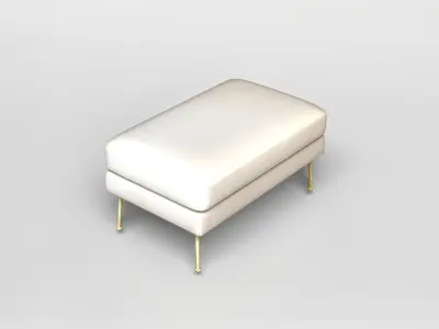 Modern Pink Velvet Ottoman 3D model