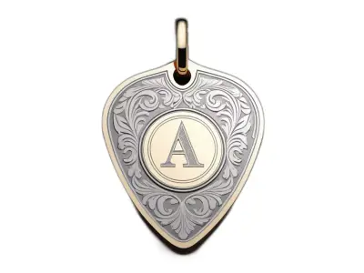 Decorative Initial A Heart Pendant Charm Low-poly 3D model