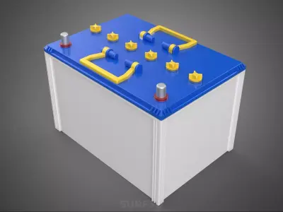 STANDARD BLUE WHITE ACCU BATTERY ACCUMULATOR VEHICLE VOLT POWER 3D model