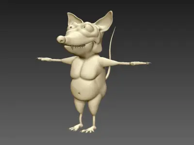 rat caricature cartoon  Free 3D model