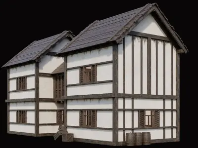 Medieval Village Pack 8 - 4 Assets - 4K Textures Game Ready Low-poly 3D model