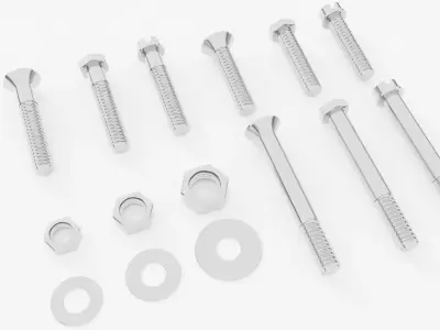 Screws and nuts Set  3D model