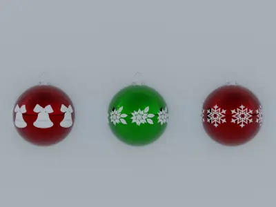 Holiday Christmas ornament set 3D model