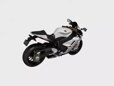 Sport Motorcycle 3D Model Full Fairing Aerodynamic Bike 02 3D model
