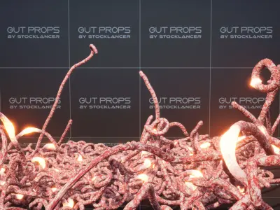 Dynamic gut props for UE Low-poly 3D model