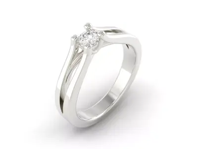 D-1047 diamond engagement ring gold 3D print model