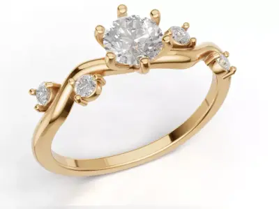 Anel de noivado curvado 3D print model