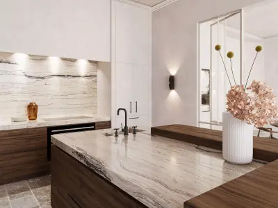 Modern Kitchen Dining area 3D model