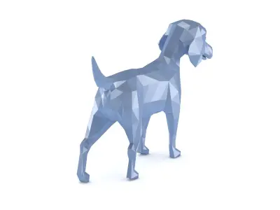 Low Poly Beagle Dog 3D model