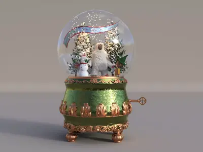 Follies Snow Globe Christmas Low-poly 3D model