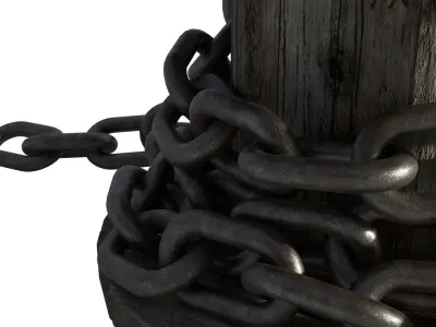3D model Steel Chain and Spool 3D model