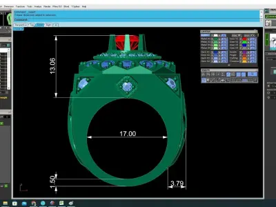 Luxury Octagon Ruby Halo Signet Ring for Men 3714 3D print model