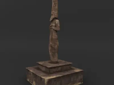 Idol A wooden statue 3D model