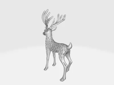 Christmas Deer Sculpture Elegant Geometric Reindeer 3D print model