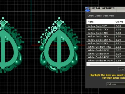 PEAR SHAPE DIAMOND EARRING 3D PRINTABLE MODEL 3D print model