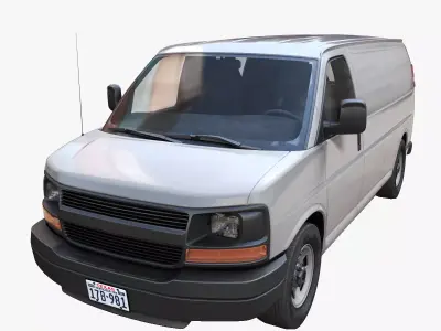 Modern industrial van Low-poly 3D model