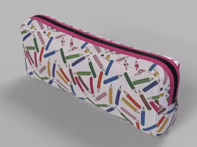 Pencil Case Low-poly 3D model