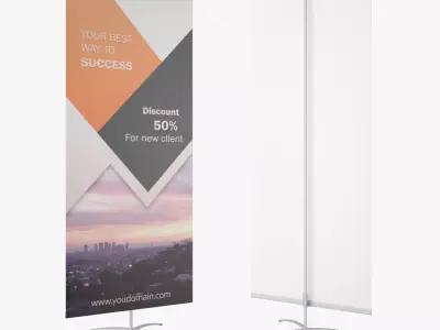 Banner Stand Easy Flex 3D Model 3D model